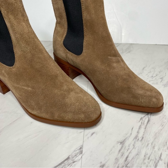 Steve Madden Rhiannon Cognac Suede Chelsea Bootie 9M - Picture 10 of 15